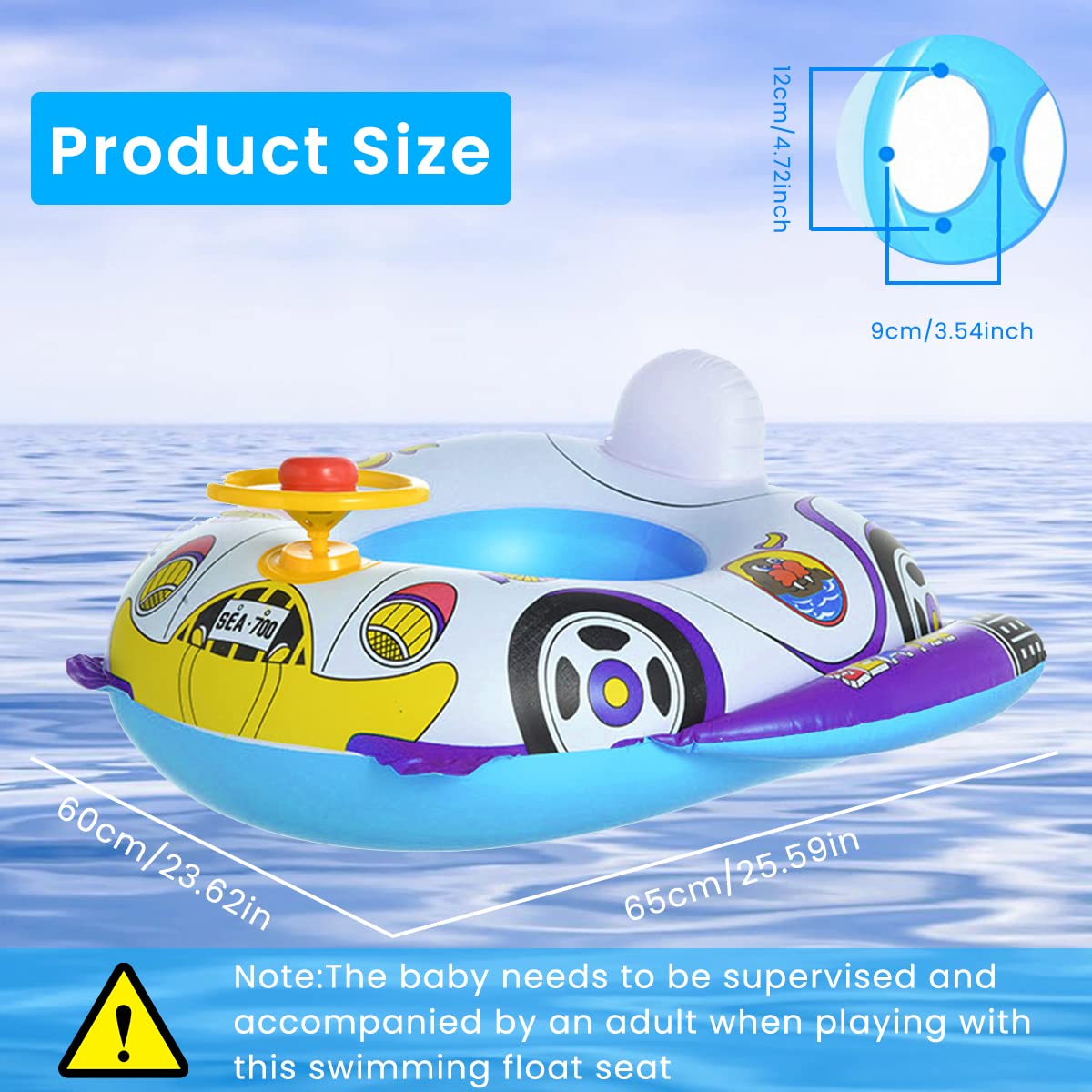 Proberos Swimming Tube for Kids Under 12kg, Baby Swimming Tube, Inflatable PVC Float Seat Toy for Swimming Pool, Safe Anti-flip Over Pool Float Seat Proberos Swimming Tube for Kids Under 12kg, Baby Swimming Tube, Inflatable PVC Float Seat Toy for Swimming Pool, Safe Anti-flip Over Pool Float Seat